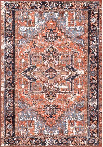 nuLOOM Florence Vintage Persian Area Rug, 4' x 6', Rust Red - Lot 789
