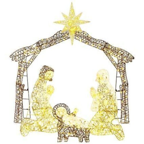 Lighted Christmas Nativity Scene Outdoor Decor with LED Lights - 6ft - Lot 836