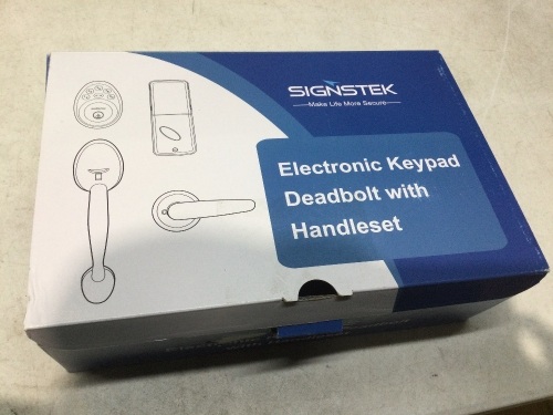 Signstek Electronic Keypad with Single Cylinder HandleSet - Lot 904