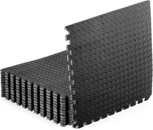 ProsourceFit Puzzle Exercise Mat 24" x 24" x ½”, EVA Foam Interlocking Tiles, 12 Pc - Lot 905