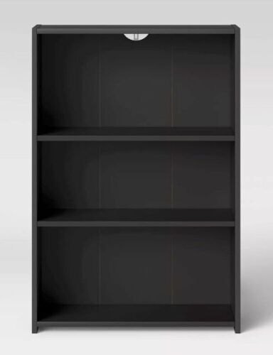 Room Essentials 3 Shelf Black Bookcase  - Lot 910