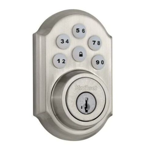 Kwikset SmartCode 909 Satin Nickel Single Cylinder Electronic Deadbolt Featuring SmartKey Security   - Lot 945
