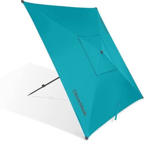 CleverMade Quadrabrella Portable 5' Outdoor Beach Umbrella for Sun Shade & Wind Protection  - Lot 1022