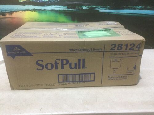 Georgia Pacific SofPull Center-Pull Perforated Paper Towels, White, 6 Rolls/Carton - Lot 1159
