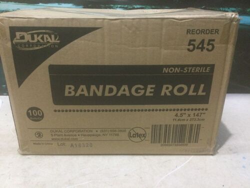 Case of Dukal Fluff Bandage Rolls, Non-Sterile, 4.5" x 147", 100 Rolls  - Lot 1199
