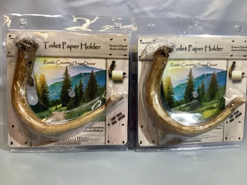 Lot of (2) Mountain Mike's Toilet Paper Holder, Ecommerce Return, Broken pieces on back - Lot 271