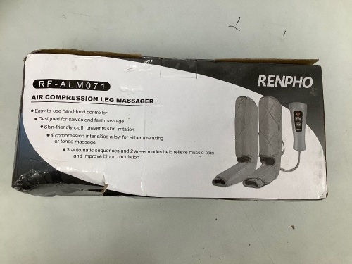 Air Compression Leg Massager - Missing Power Cord/Charger - Lot 1266