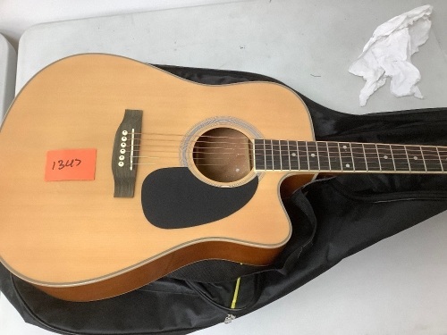 Full Size Beginner Acoustic Guitar Set with Case, Strap, Capo - 41in - Lot 1347