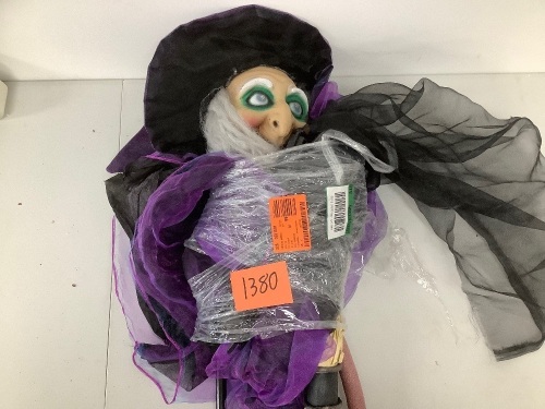 Wicked Wanda Standing Animatronic Witch with Sounds, LED Eyes - 5ft - Lot 1380