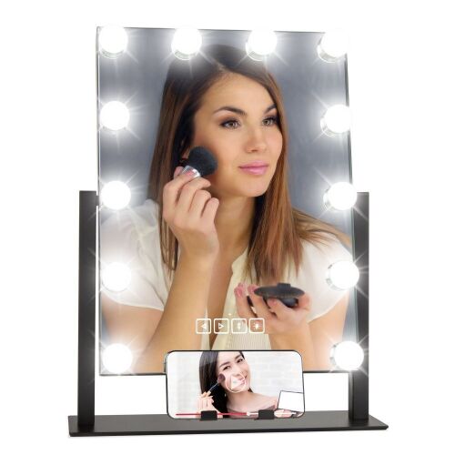 Hollywood Vanity Mirror w/ Speaker, LED Lights, 3 Color Temps, Phone Stand - Lot 1401