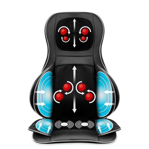 Air Compression Shiatsu Neck & Back Massager Seat w/ Heat, Rolling Massage - Lot 1403