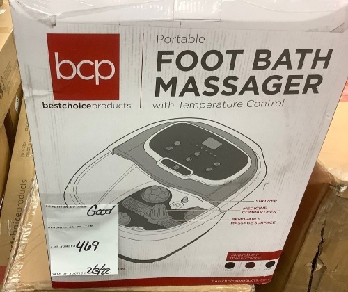 Portable Foot Bath Massager w/ Temperature Control - Lot 469