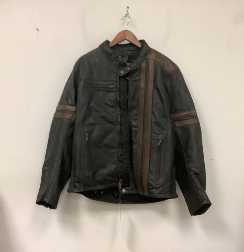Viking Cycle Mens Leather Jacket, Large, Appears New - Lot 22