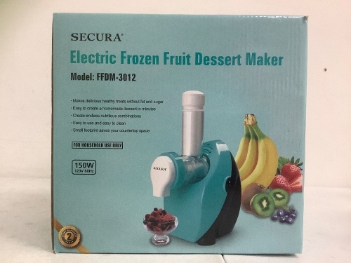 Secura Electric Frozen Fruit Dessert Maker, Powers Up, Appears New - Lot 34