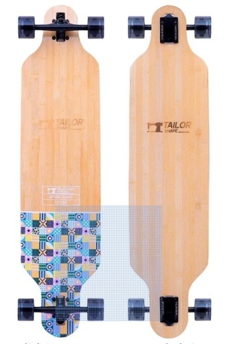 TAILOR SHAPE Speed Glove 41″x10 Bamboo and Canadian Maple Drop-Through Freestyle Longboard, E-Comm Return - Lot 39