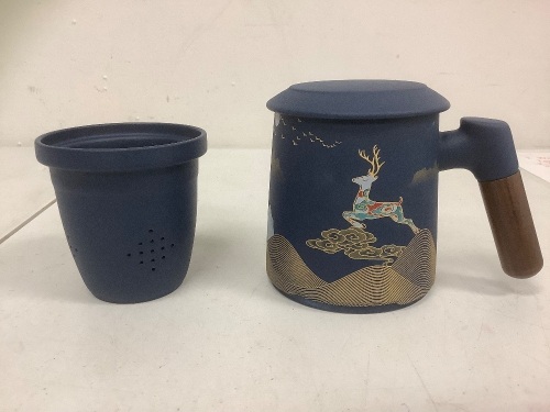 Ceramic Teacup with Infuser, Appears New - Lot 48