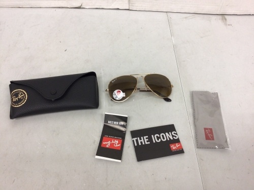 Rayban Aviator Polarized Sunglasses, Appears New - Lot 100