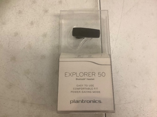Plantronics Explorer 50 Bluetooth Headset, Untested, E-Commerce Return - Lot 177