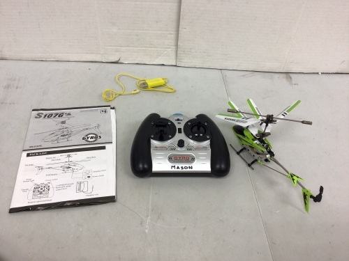 Zyma RC Helicopter, Powers Up, E-Commerce Return - Lot 250