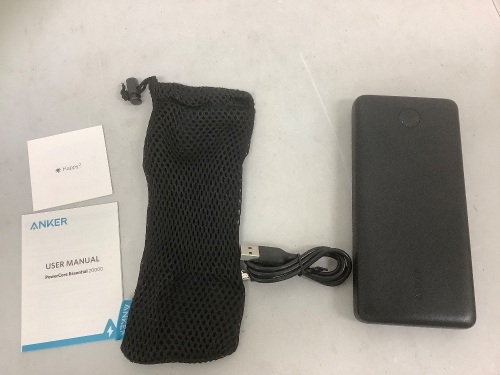 Anker PowerCore Essential 20000 Power Bank, Powers Up, E-Commerce Return - Lot 348