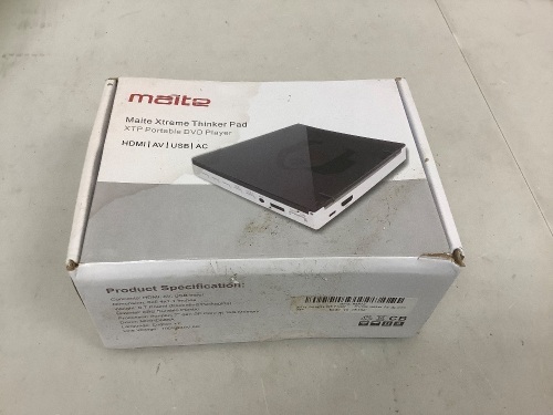 Maite Portable DVD Player, Powers Up, E-Commerce Return - Lot 378