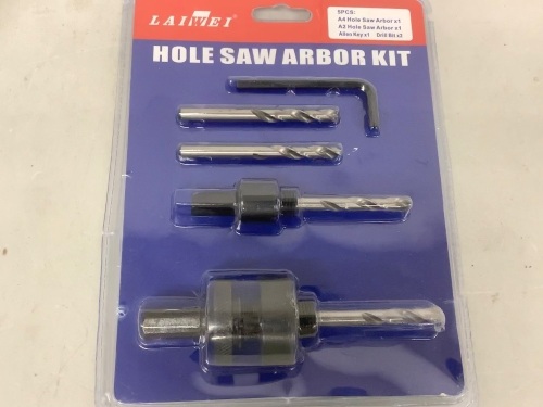Laiwei Hole Saw Arbor Kit, Appears New - Lot 382