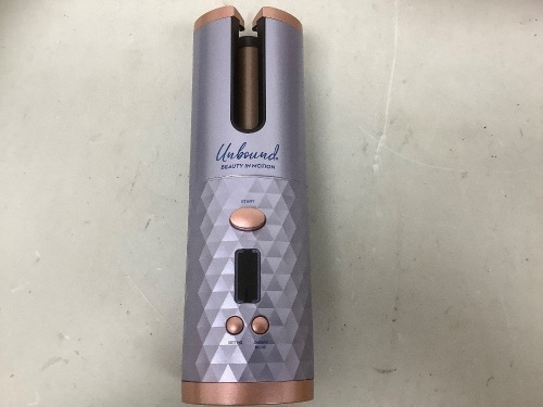Unbound Cordless Curler, Missing USB Cord, Powers Up, E-Commerce Return - Lot 391
