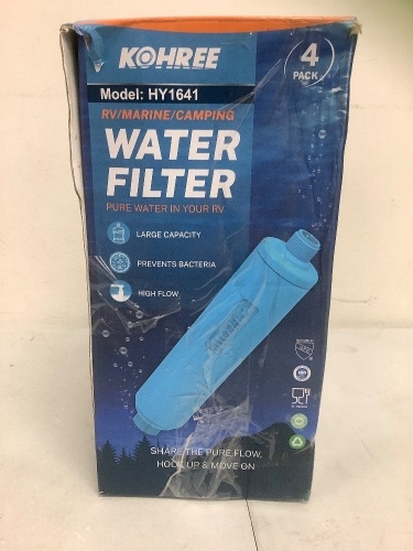 Kohree RV/Marine/Camping Water Filter, Only 3 in Box, E-Commerce Return - Lot 428