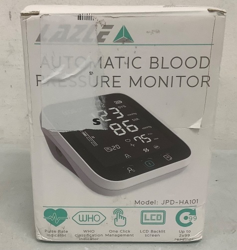 Lazle Automatic Blood Pressure Monitor, Powers Up, E-Commerce Return - Lot 455