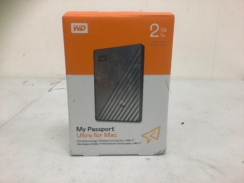 WD My Passport For Mac Hard Drive 2TB, Untested, E-Commerce Return - Lot 476
