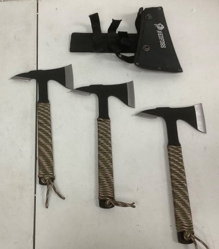 Set of 3 NedFoss Throwing Tomahawks, Appears New - Lot 482