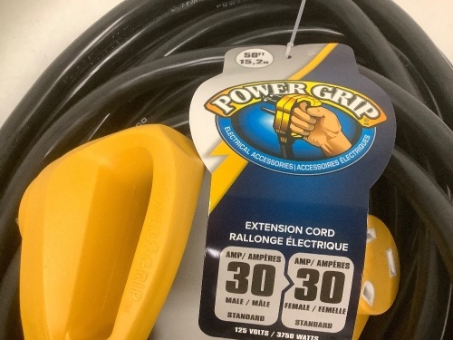 PowerGrip 50ft Extension Cord, Appears New - Lot 659