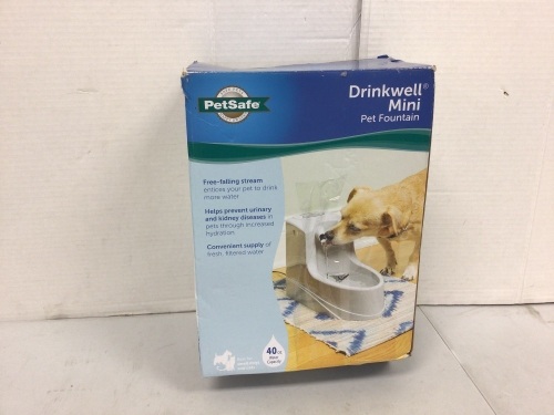 PetSafe Drinkwell Mini Pet Fountain, Powers Up, E-Commerce Return - Lot 759