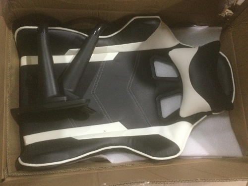 Ergonomic Office Gaming Chair with Footrest, Lumbar Support - Has Small Tear  - Lot 152