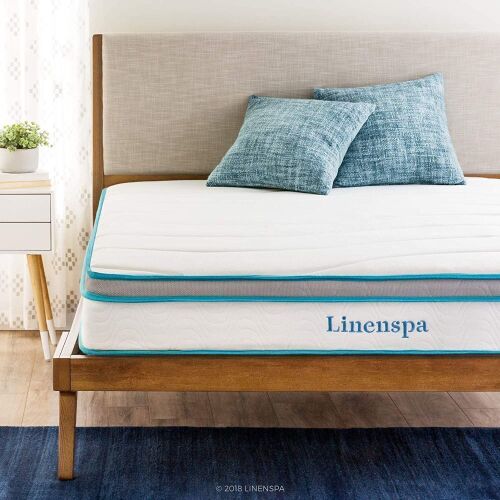 Linenspa 8 Inch Memory Foam and Innerspring Hybrid Medium-Firm Mattress, Twin  - Lot 169