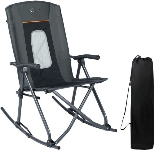 PORTAL Oversized Quad Folding Rocking Chair, High Back, Hard Armrest, Support 300 lbs - Lot 557