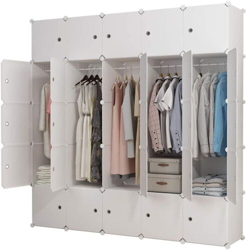 KOUSI Portable Cube Storage Organizer, 10 Cubes + 5 Hanging Sections - Lot 823