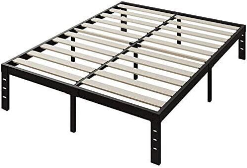 ZIYOO 14 Inch Platform Metal Bed Frame, Wooden Slat Support, Cal King - Lot 836