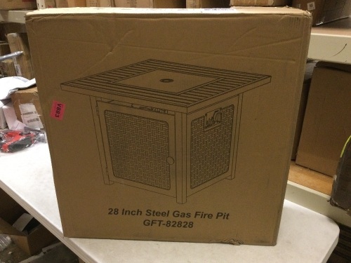 28-Inch Square Gas Burning Fire Pit Table. Appears New - Lot 48