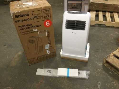 Shinco Portable Air Conditioner 8000 BTU 115 Volt Dehumidifier Digital.  - Lot 53