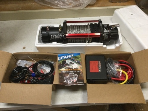 12,500 lbs 12V Wench Kit. Appears New - Lot 66