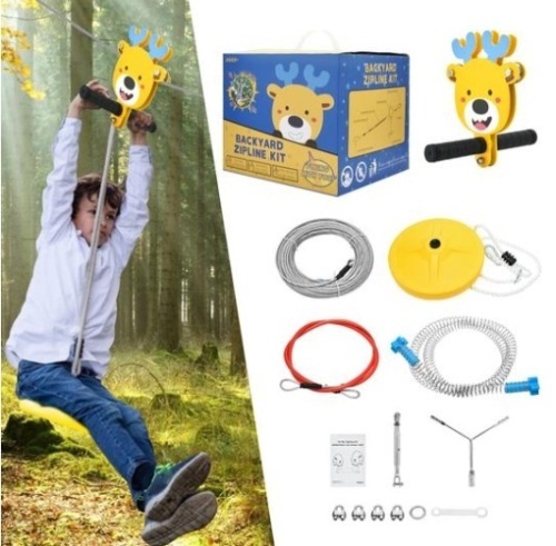 6 mm Diameter Heavy Duty Compound Galvanized Steels Cable Kit for Kids. Appears New.  - Lot 80
