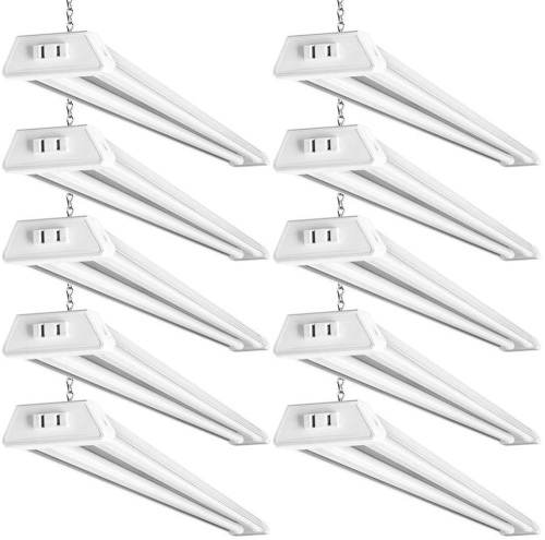 10 Pack Linkable LED Utility Shop Light, 4000 LM, 4 FT, 48 Inch Integrated Fixture for Workshop, 40W Equivalent 260W, 5000K Daylight,. Appears New - Lot 82