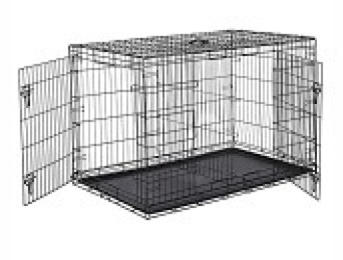 8 x 30 x 32.5 Double Door Folding Metal Dog or Pet Crate Kennel w/ Tray.  Appears New.  - Lot 108