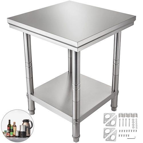 Stainless Steel Work Table 24x24x32. Commercial Kitchen Prep & Work Table with Adjustable Feet. Appears New - Lot 112