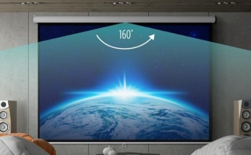 Diagonal 1:1 HD Pull-Down Manual Projector Screen - 119in. Appears New.  - Lot 210