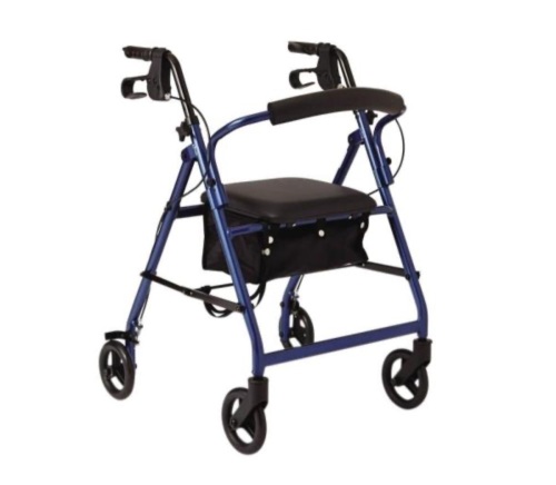 Medline Aluminum Lightweight Folding 4-Wheel Rollator in Blue. Appears New - Lot 237