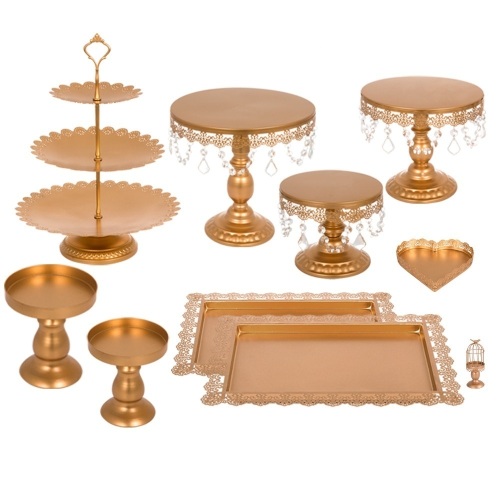 9Pcs Cake Holder Cupcake Stand w/ Crystals. Appears New - Lot 238