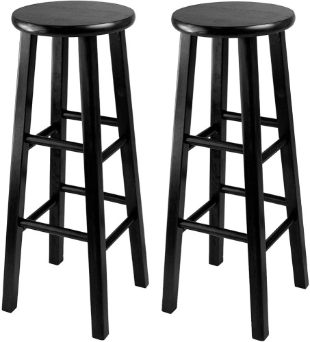 Winsome 29-Inch Square Leg Bar Stool, Black, Set of 2. NEW - Lot 243