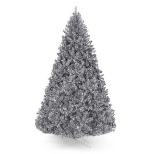 Silver 6 Foot Tall Artificial Tinsel Christmas Tree w/ Foldable Stand, Silver. Appears New.   - Lot 254